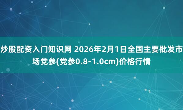 炒股配资入门知识网 2026年2月1日全国主要批发市场党参(党参0.8-1.0cm)价格行情